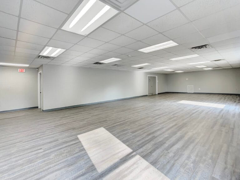 An interior shot of the showroom after it's been renovated.