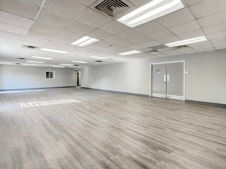 An interior shot of the showroom after it's been renovated.