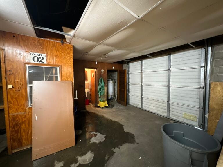 An interior shot of the warehouse before it was renovated.