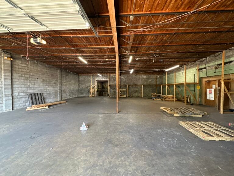 An interior shot of the warehouse before it was renovated.