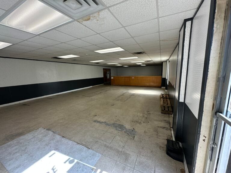 An interior shot of the showroom before it was renovated.