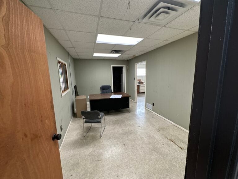 An interior shot of an office before it was renovated.