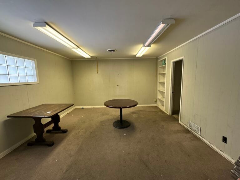 An interior shot of an office before it was renovated.